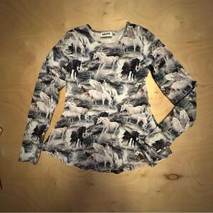 Molo Unicorns Pegasus Horse US 12 EU 164 Long Sleeved Swing Top Sweatshirt